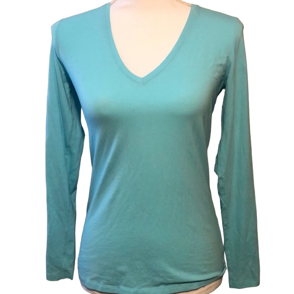 Lilly Pulitzer Blue V Neck Top Long Sleeves